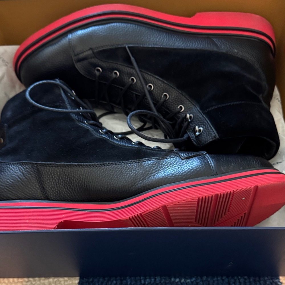 Sleek Black and Red Men's Boots